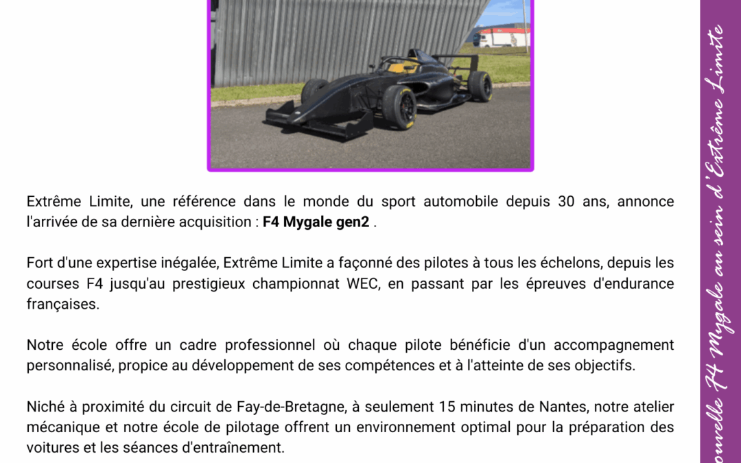 La nouvelle F4 Mygale -Extrême Limite